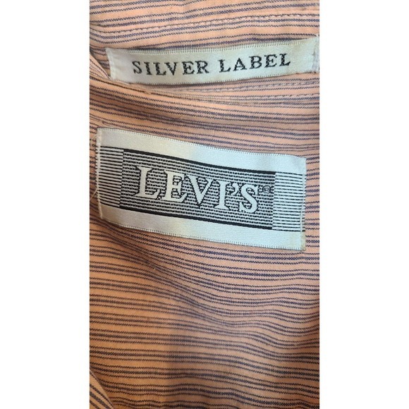 VTG 90s LEVI'S Silver Label Button Down Shirt Size XL Striped Big E made i Korea - Picture 4 of 5